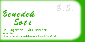 benedek soti business card
