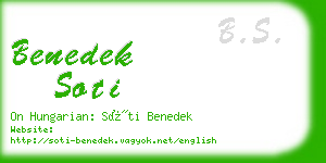 benedek soti business card